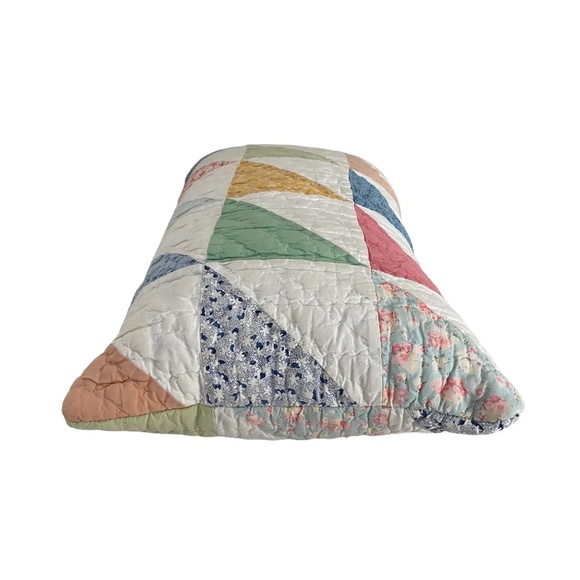 ANTIQUE Half Square Triangle Quilt Down Pillow - Picture 3 of 6